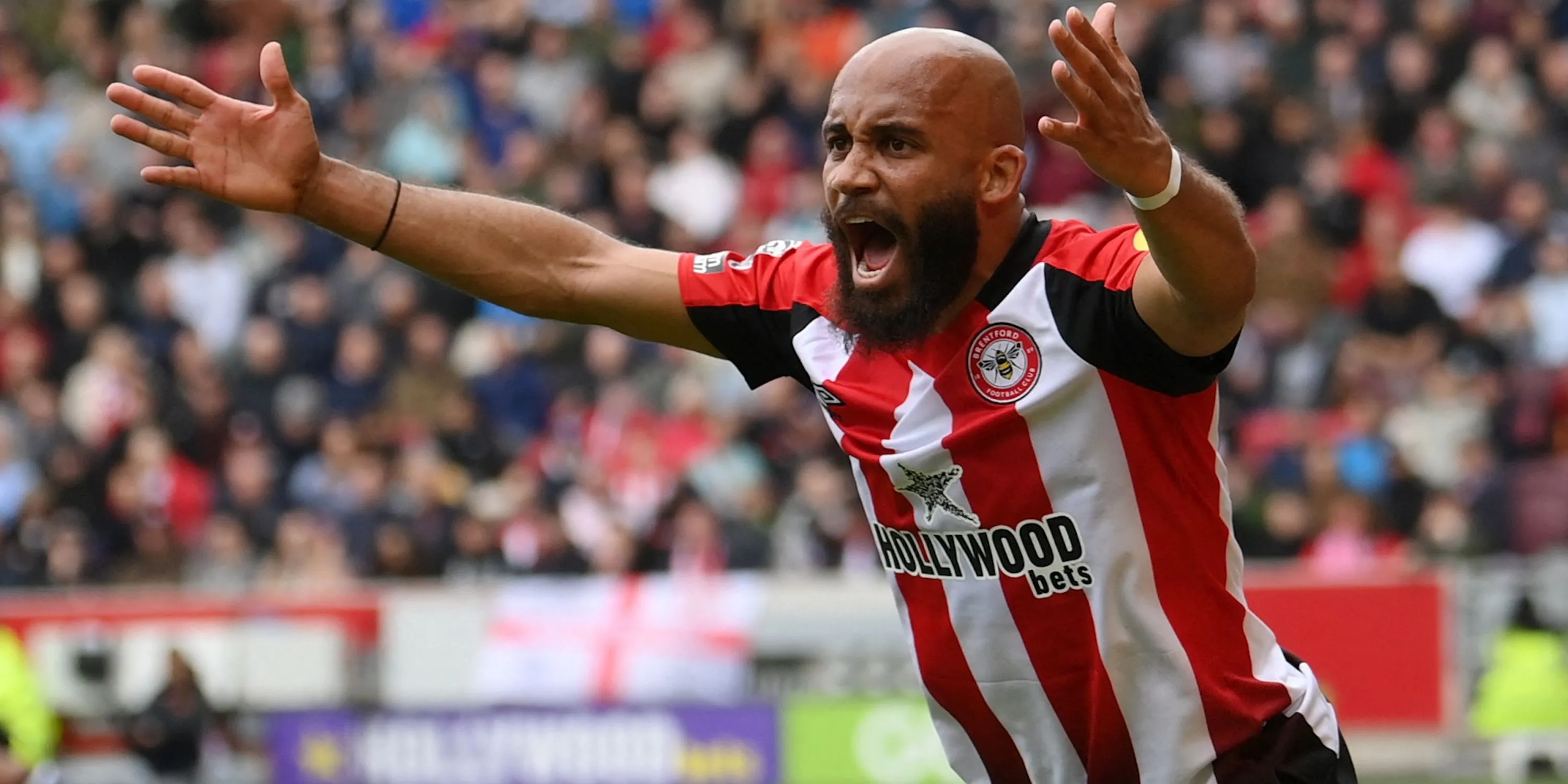 Tiền đạo Bryan Mbeumo trong màu áo Brentford