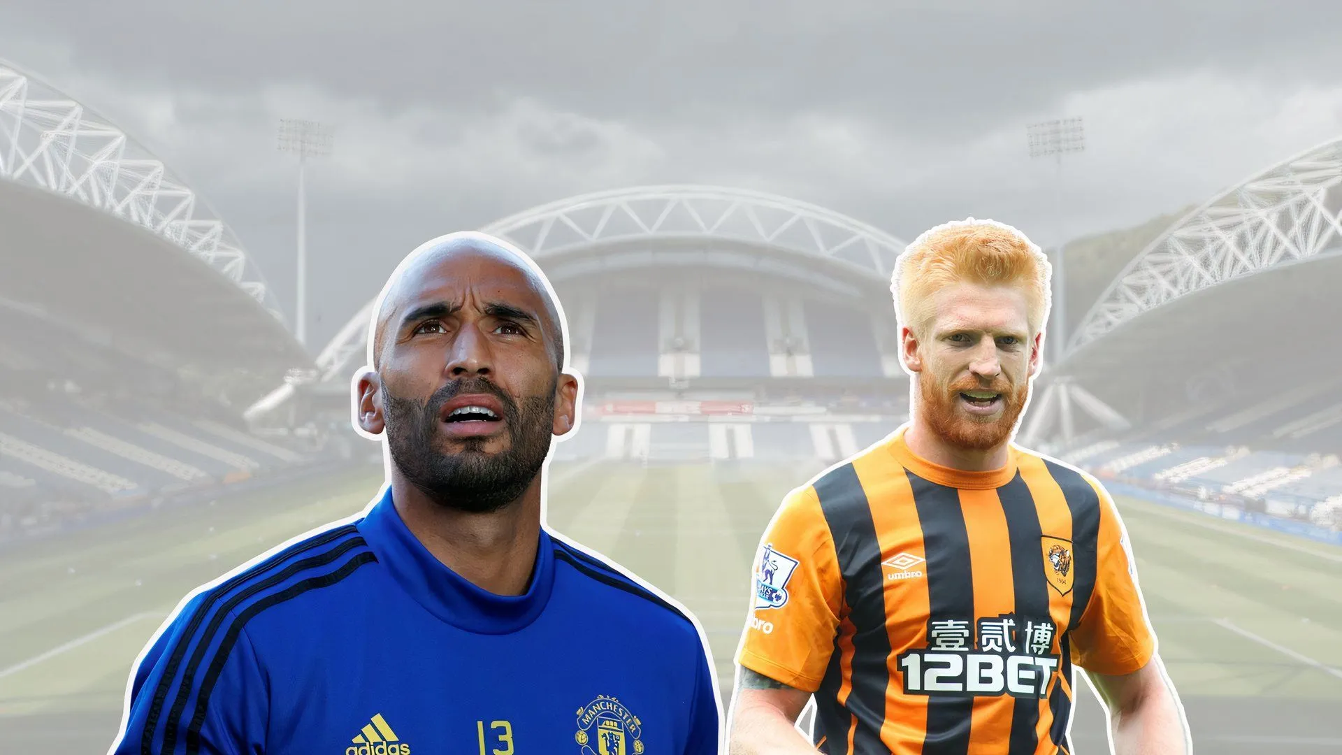 HLV Lee Grant (trái) cùng Paul McShane (phải) tại sân tập Huddersfield Town sau khi nhậm chức