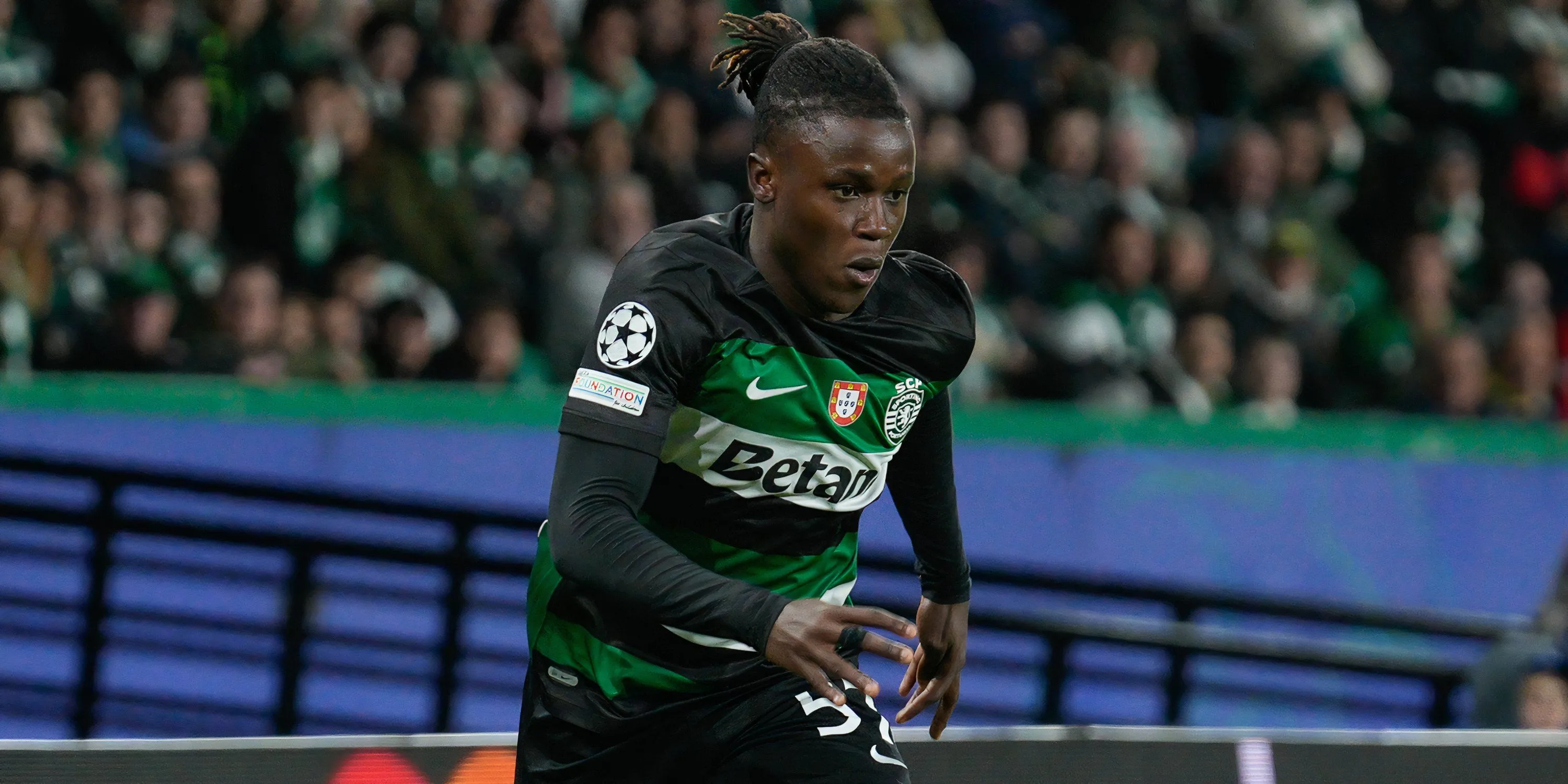 Cầu thủ chạy cánh Geovany Quenda trong trận đấu cho Sporting Lisbon, sẽ chuyển đến Chelsea