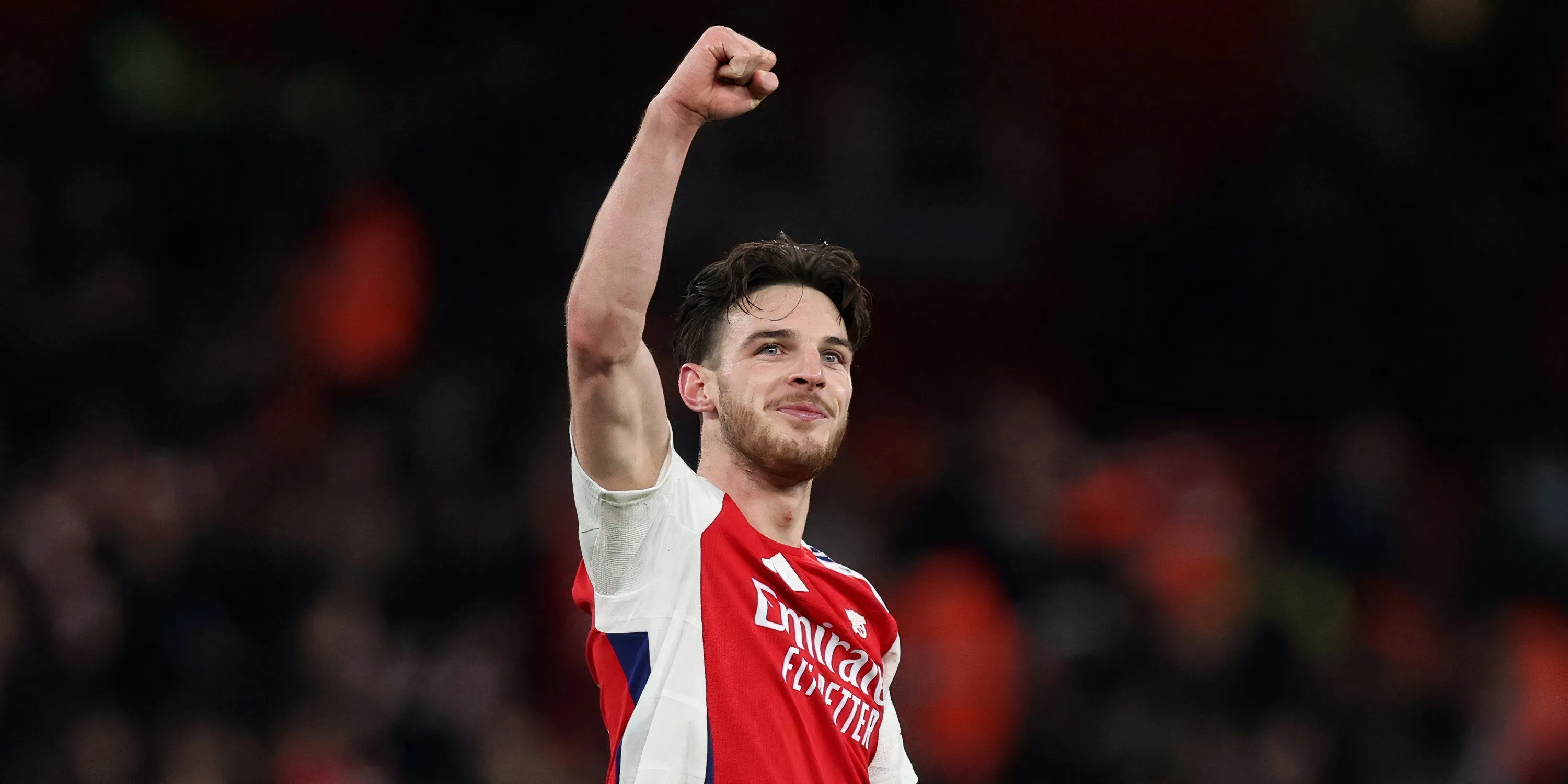 Declan Rice của Arsenal ăn mừng sau khi ghi bàn