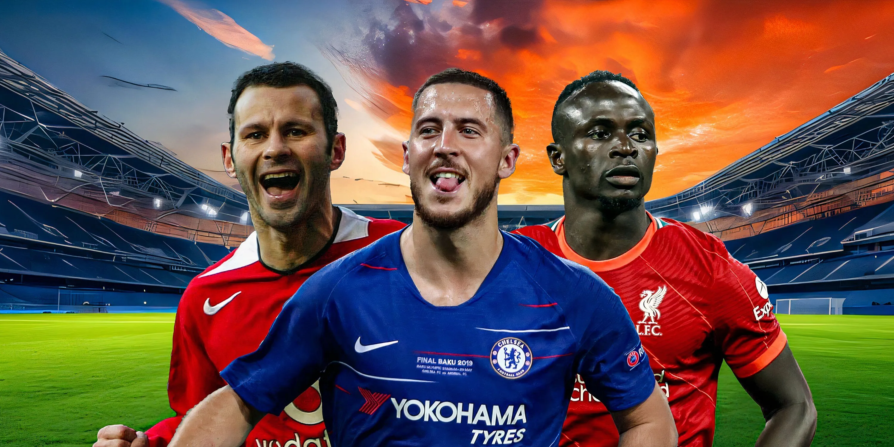 Những tiền vệ cánh vĩ đại Premier League: Ryan Giggs, Eden Hazard và Sadio Mane
