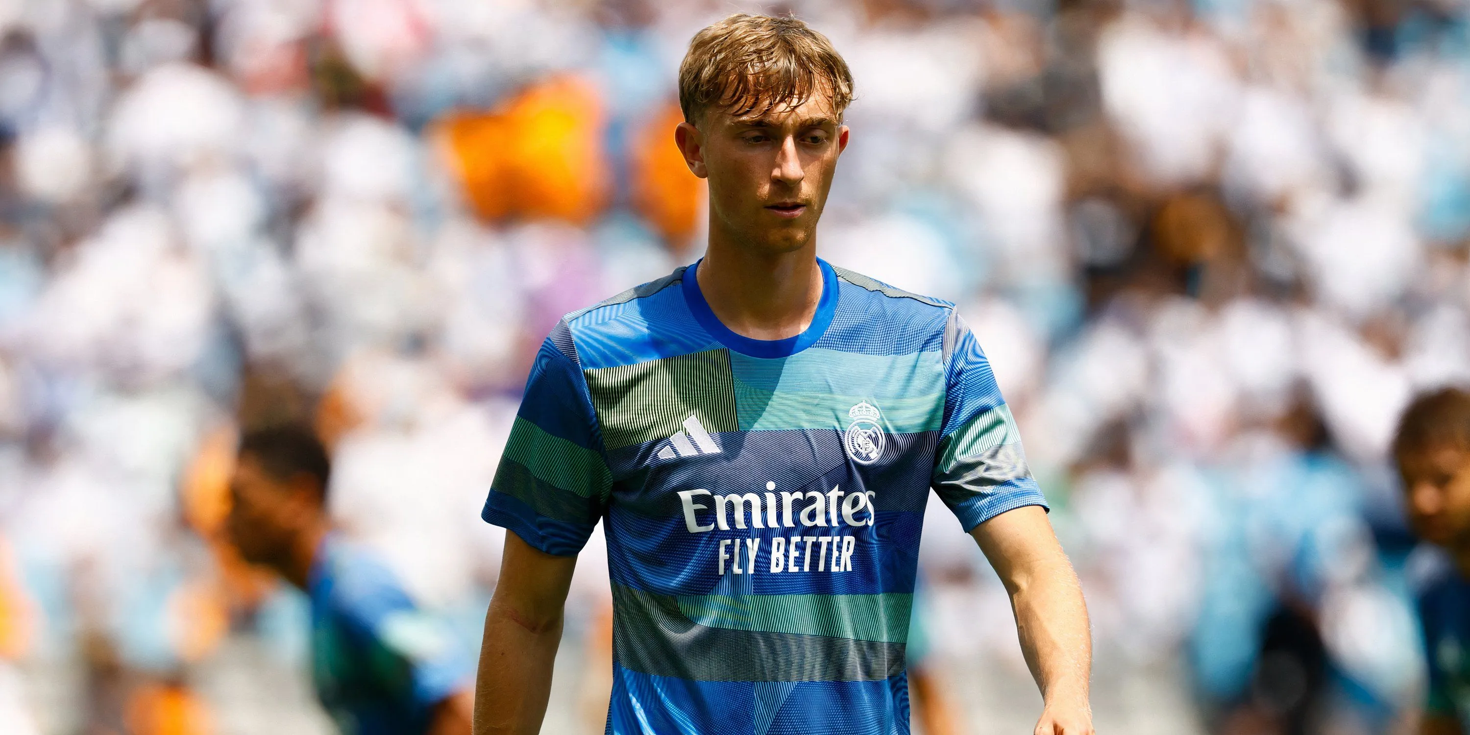 Trung vệ Dean Huijsen trong màu áo Real Madrid, từng là mục tiêu của Tottenham
