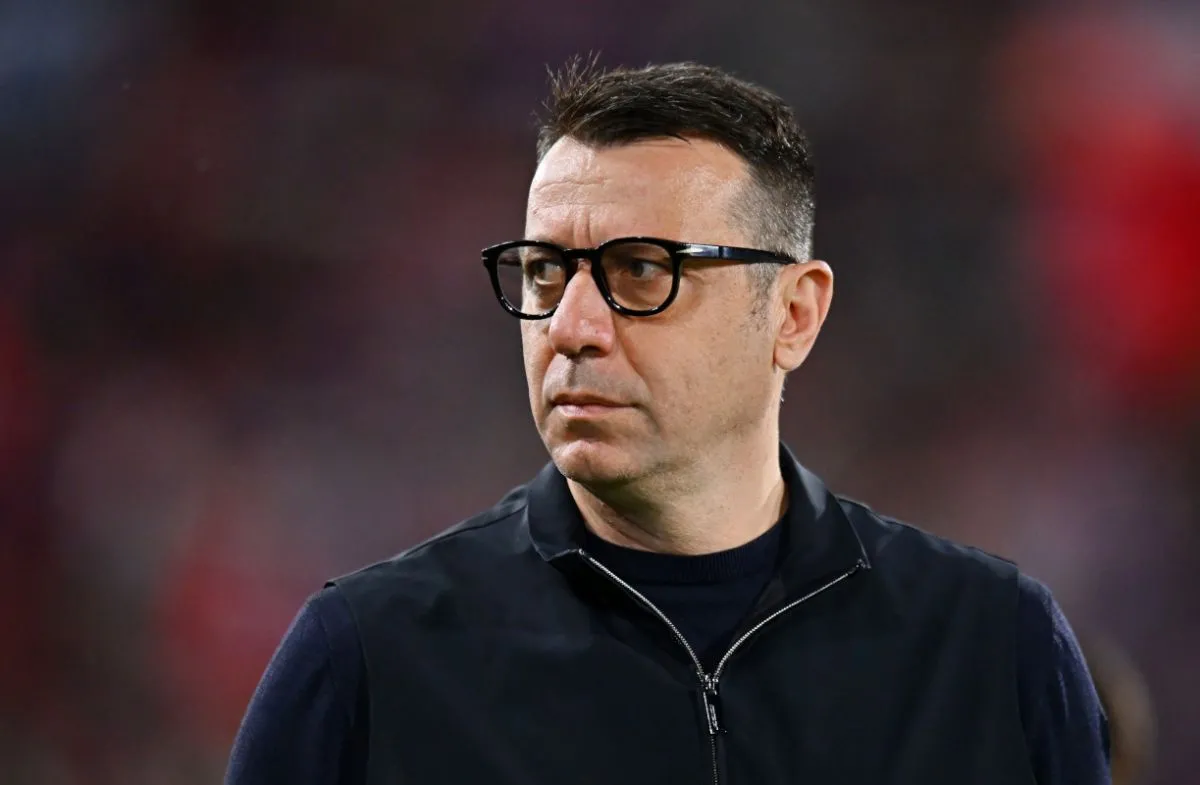 Huấn luyện viên Roberto D'Aversa trong trận bán kết Coppa Italia giữa Bologna và Empoli tại Stadio Renato Dall'Ara vào ngày 24 tháng 4 năm 2025
